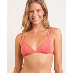 Top de bikini triángulo liso con relleno