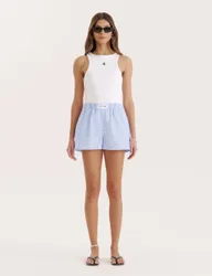 Cotton Blend Striped Casual Shorts Multi female