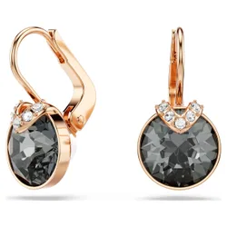 Orecchini pendenti Bella V, Taglio Round, Grigi, Finitura oro rosa 18K OS