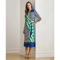 Vestido camisero midi con estampado