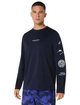 Maglietta A Maniche Lunghe Fujitrail Logo Midnight / Cobalt Burst / Cool Grey L