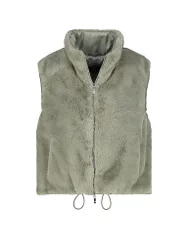 Gilet aspect fourrure olive 44