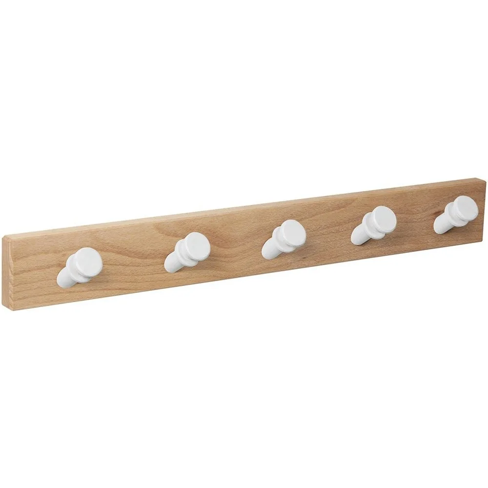 Percha Madera y Madera 5 Colgadores 9401HNBL5 - Nesu - FashionsVida