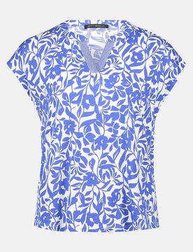 Bluse mit floralem Muster Blau 42