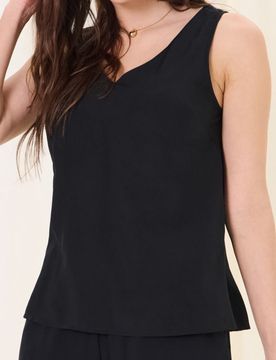 Top in misto viscosa - nero