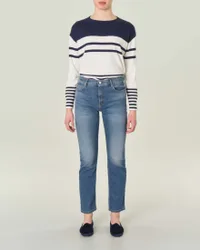 Jeans slim blu super stone washed in cotone stretch