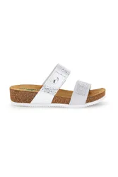 Ciabatte bianche con sottopiede in pelle 293A480PR 36