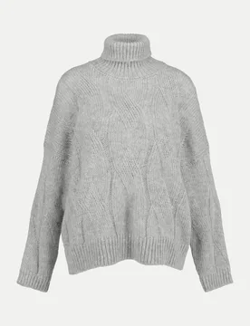 Zopfstrickpullover aus Alpaka-Mix Grau 40 - Peserico - FashionsVida