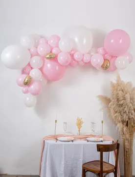 Ballonbogen-Set Rosa Weiß, Kit mit 57 Ballons - ARTYFETES - FashionsVida