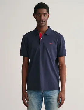 Polo à Manches Courtes Reg Contrast Rugger Evening Blue L