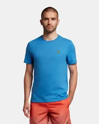Mens Plain T-Shirt In Blue Cotton - Size Medium