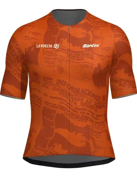 Maglia A Maniche Corte La Vuelta 90 Years Brown - Santini - FashionsVida