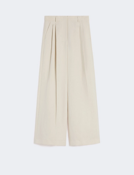 Pantalone wide leg donna beige