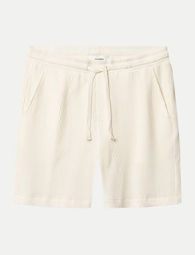 Shorts mit Waffelstruktur Beige S