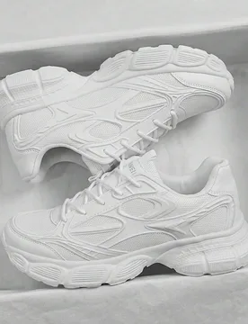 Zapatillas deportivas para hombre con patrón láser degradado - Malla transpirable y suela de EVA, cómodas zapatillas de correr de caña baja con co - Shein - FashionsVida