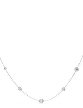 Collana Una Angelic, Taglio Round, Bianca, Placcato rodio OS - Swarovski - FashionsVida