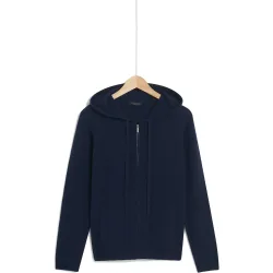 Chaqueta de mujer con cremallera en lana y cashmere