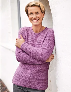 Alpaka-Pullover-Strukturstrick Lima - Flieder - female - Size: 48 - Avena - FashionsVida