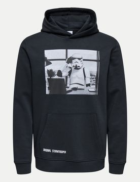 Hoodie mit Foto-Print Schwarz XXL