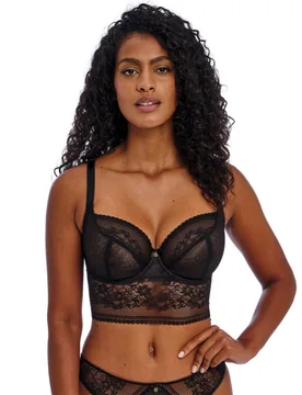 Sydnie Wired Longline Bra (D-FF) Black female - Freya - FashionsVida
