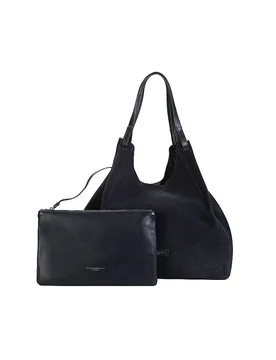 Sac en cuir - Sac Hobo DUA SUEDE L bleu marine - GIANNI CHIARINI - FashionsVida