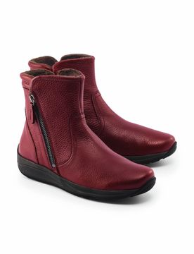 Hirschleder-Bootie Warmfutter - Bordeaux - female - Size: 38