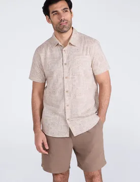 Preston Illustration Mens Shirt - Beige - Beige - Size: S - Mountain Warehouse - FashionsVida
