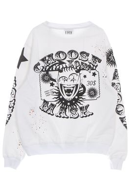 Felpa Leggera Girocollo Uomo Choose Your Mask Sweatshirt White