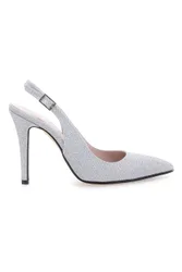 Slingback argento glitter con tacco alto 5425 37