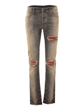 Perfetti jeans mx1 in flanella nera anticata