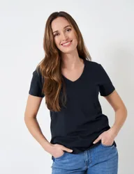 Pure Cotton T-Shirt Navy female
