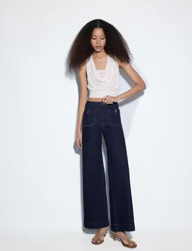 D77 Minimalistische Jeans mit Taschen IM STÜCK GEFÄRBTER DENIM-WASHED-LOOK 36 - Stradivarius - FashionsVida
