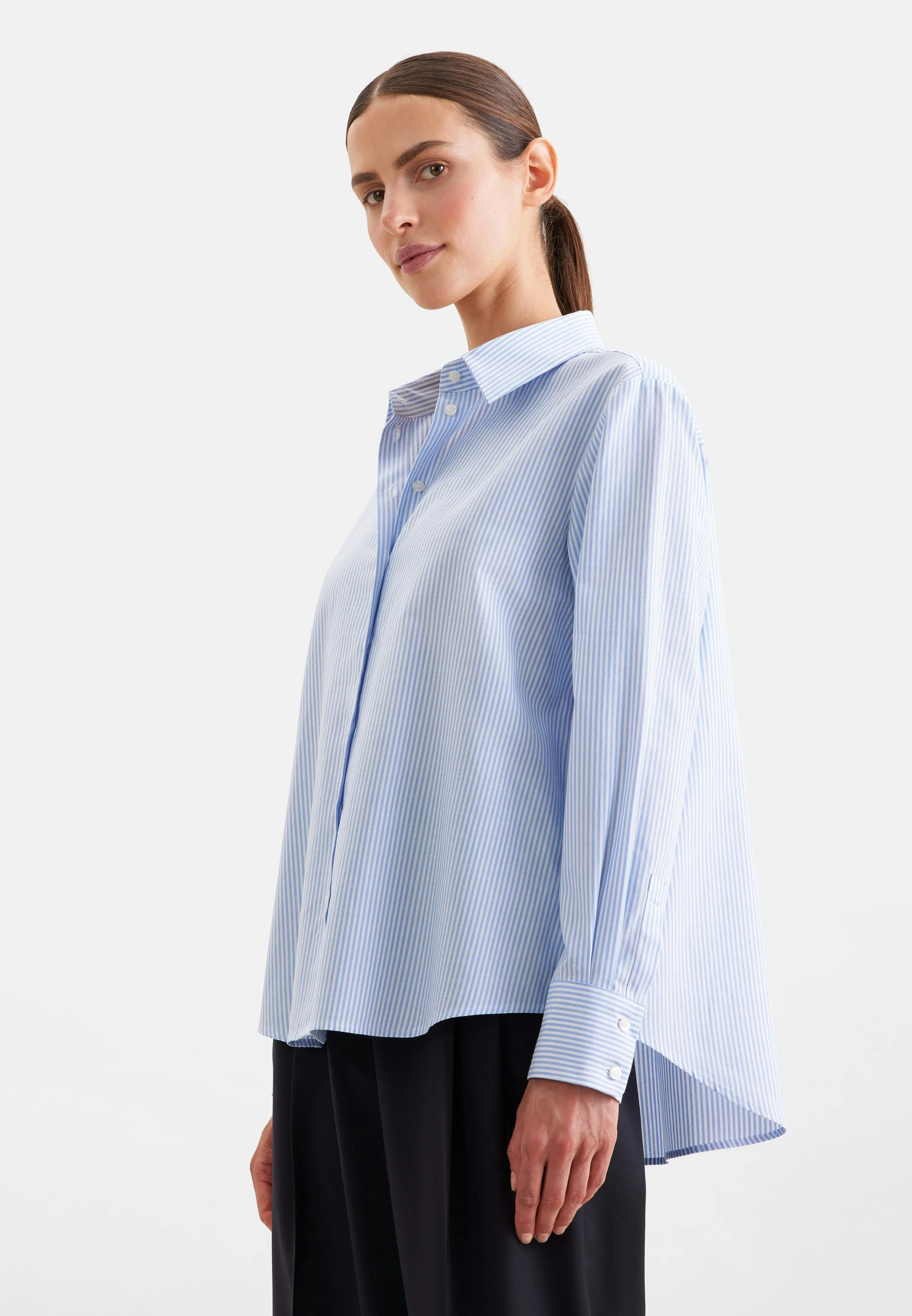 Oxford Hemdbluse in A- Linie Blau 34 - Seidensticker - FashionsVida