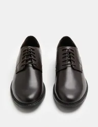 Leather Derby Shoes Dark Brown male