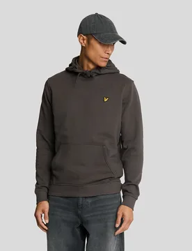 Men's Loopback Cotton Hoodie in Gunmetal - Lyle & Scott - FashionsVida
