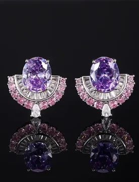 Vintage Prong Setting Purple Oval Red Turquoise Floral Basket Earrings Boho Chic Statement High-quality Jewelry Women Gift - Aliexpress - FashionsVida