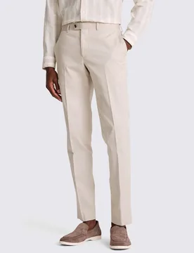 Slim Fit Cotton Rich Stretch Trousers Camel male - MOSS - FashionsVida