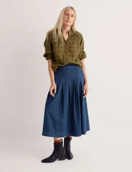 Pure Cotton Checked Ruffle Blouse Green Mix female