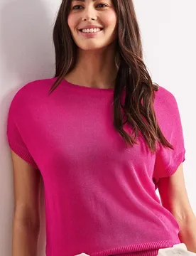 Pullover mit U-Boot-Ausschnitt female Pink