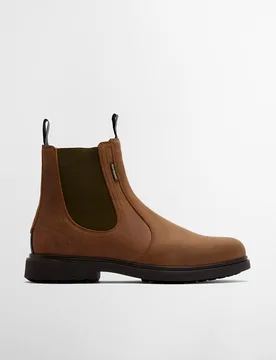 Botines de hombre de piel encerada - Barbour - FashionsVida