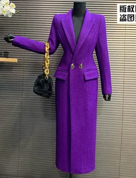 Luxury High-quality Wool Coat Women's Slim Long Trench Coat Button Long Sleeves Windbreaker Vintage Autumn Winter Jacket Trendy - Aliexpress - FashionsVida