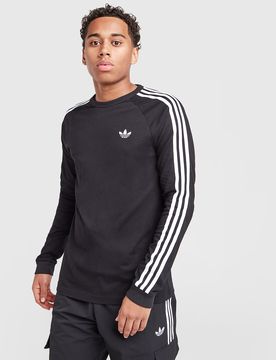 Mens 3-stripes Longsleeve T-shirt - Nero, nero nero Uomo taglia 2XL
