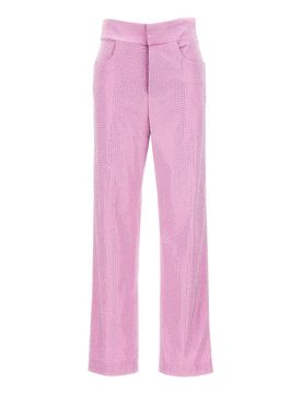 Pantaloni in cotone con cristalli