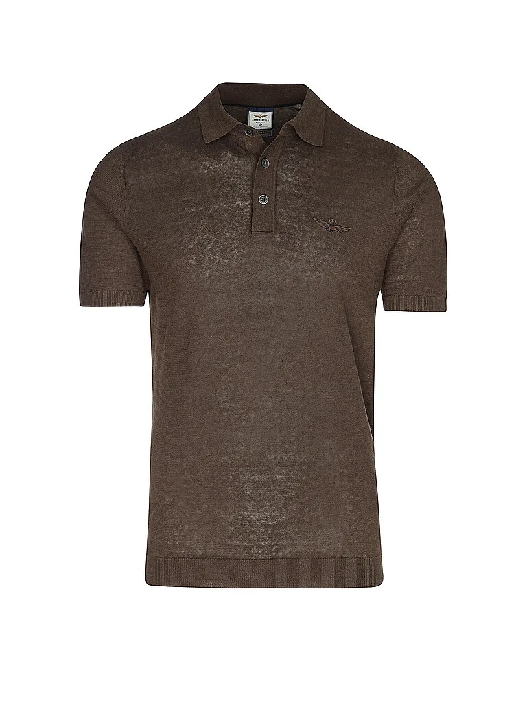 Polo marrone L - Aeronautica Militare - FashionsVida