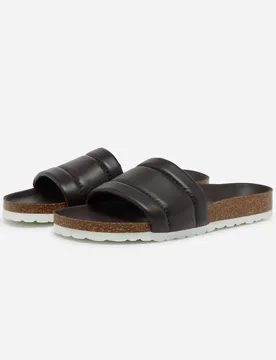 Mens Bornos Slides In Dark Brown Leather - Size Uk 10 - Oliver Sweeney - FashionsVida