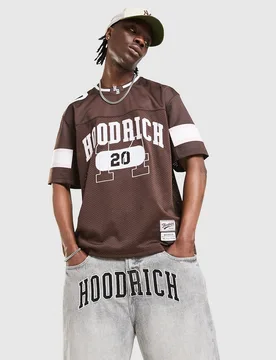 Mens Maglia Jersey Varsity - Marrone, marrone marrone Uomo taglia L - Hoodrich - FashionsVida