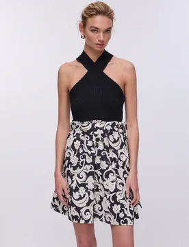 Abito corto con stampa donna nero - Liu jo - FashionsVida