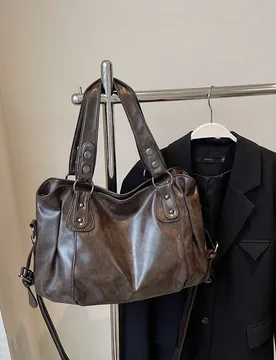 Bolso de mano con estilo minimalista y retro, de gran capacidad, para estudiantes y viajes al trabajo - Shein - FashionsVida