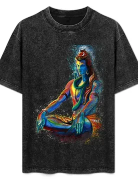 Shiva in deep Meditation T-Shirt Large Size Soft Cotton T-Shirt - Aliexpress - FashionsVida