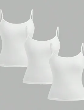Conjunto de 3 piezas de tops casuales ajustados para adolescentes, adecuados para verano, vintage, tops de verano lindos, softgirl, artículos para sa - Shein - FashionsVida